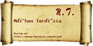 Méhes Terézia névjegykártya